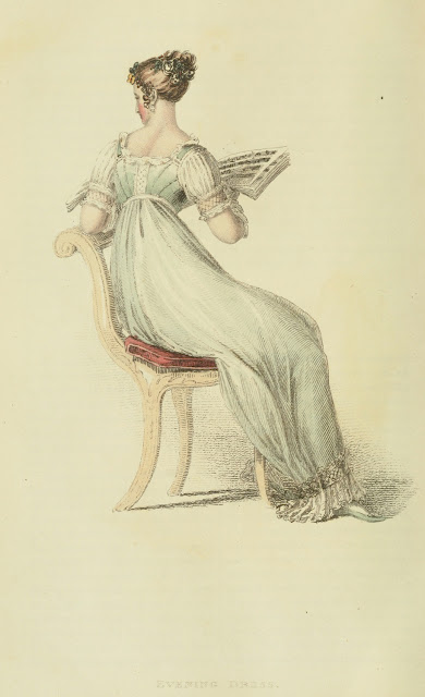 1813 v10 Ackermann's fashion plate 27 - Evening Dress