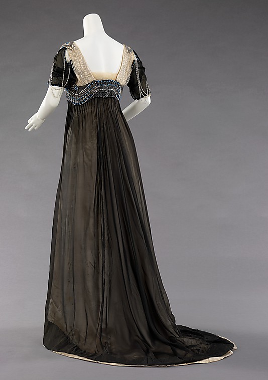 1909-1911 silk Worth Evening Dress Back