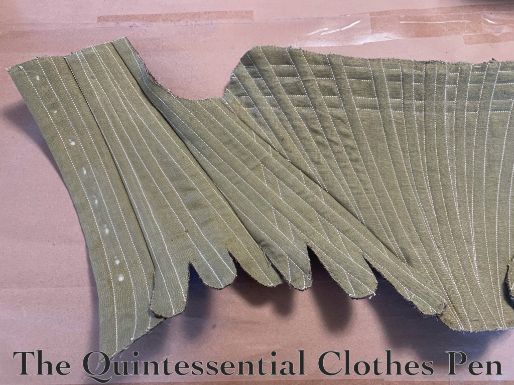 c. 1785 Green Linen Stays (Construction Details) – The Quintessential ...